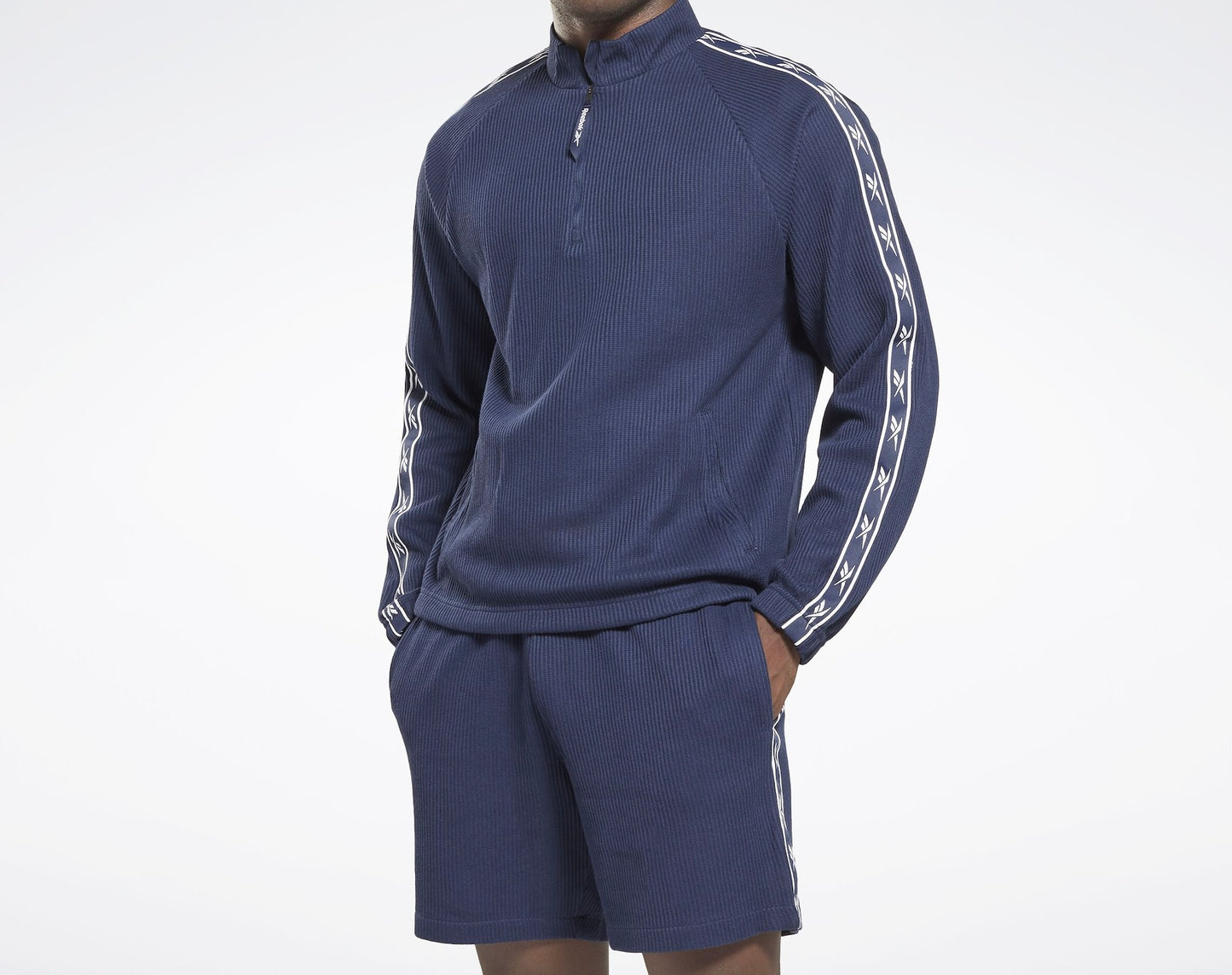 Reebok Ribbed Track Pullover - Navy