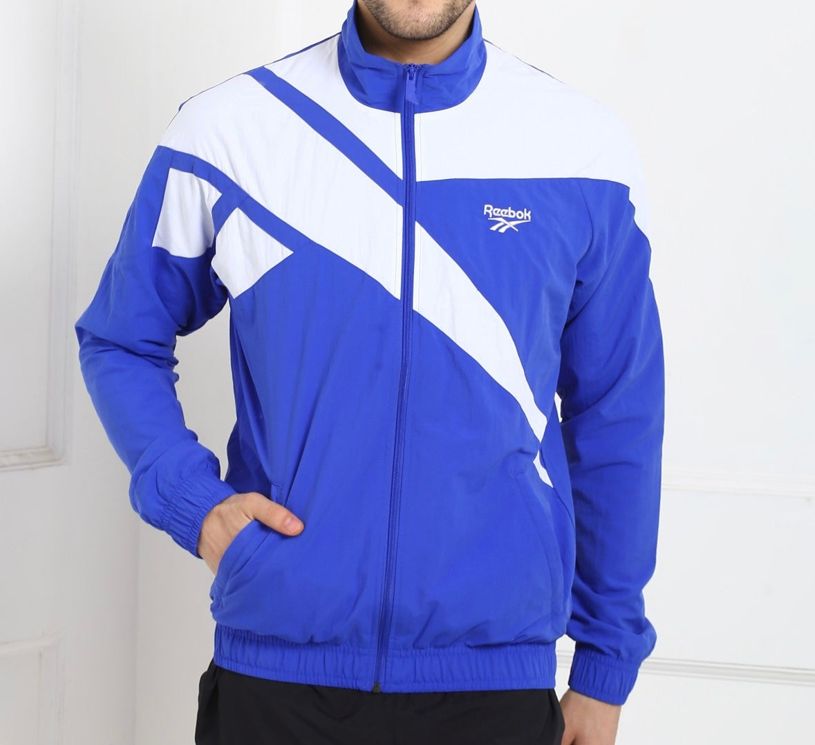 Reebok Unisex Zip Jacket – White & Blue