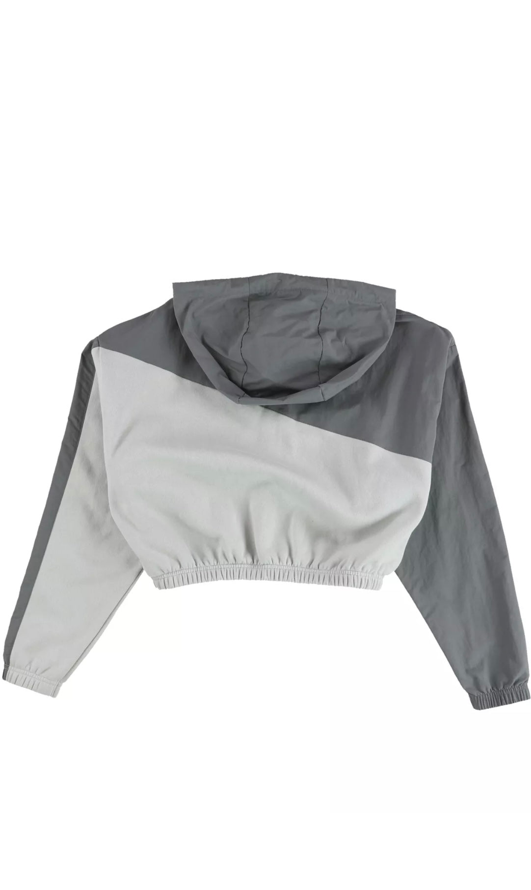 Reebok Cropped Jacket with Built In Utility Bag Two Tone Gray